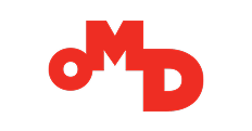 Rødt logo med bokstavene D, M, og O.