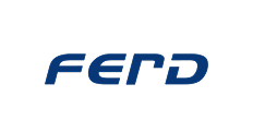 Bilde av teksten 'FERD' i blå font.