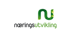 Logo av Næringsutvikling med grønn og svart farge.