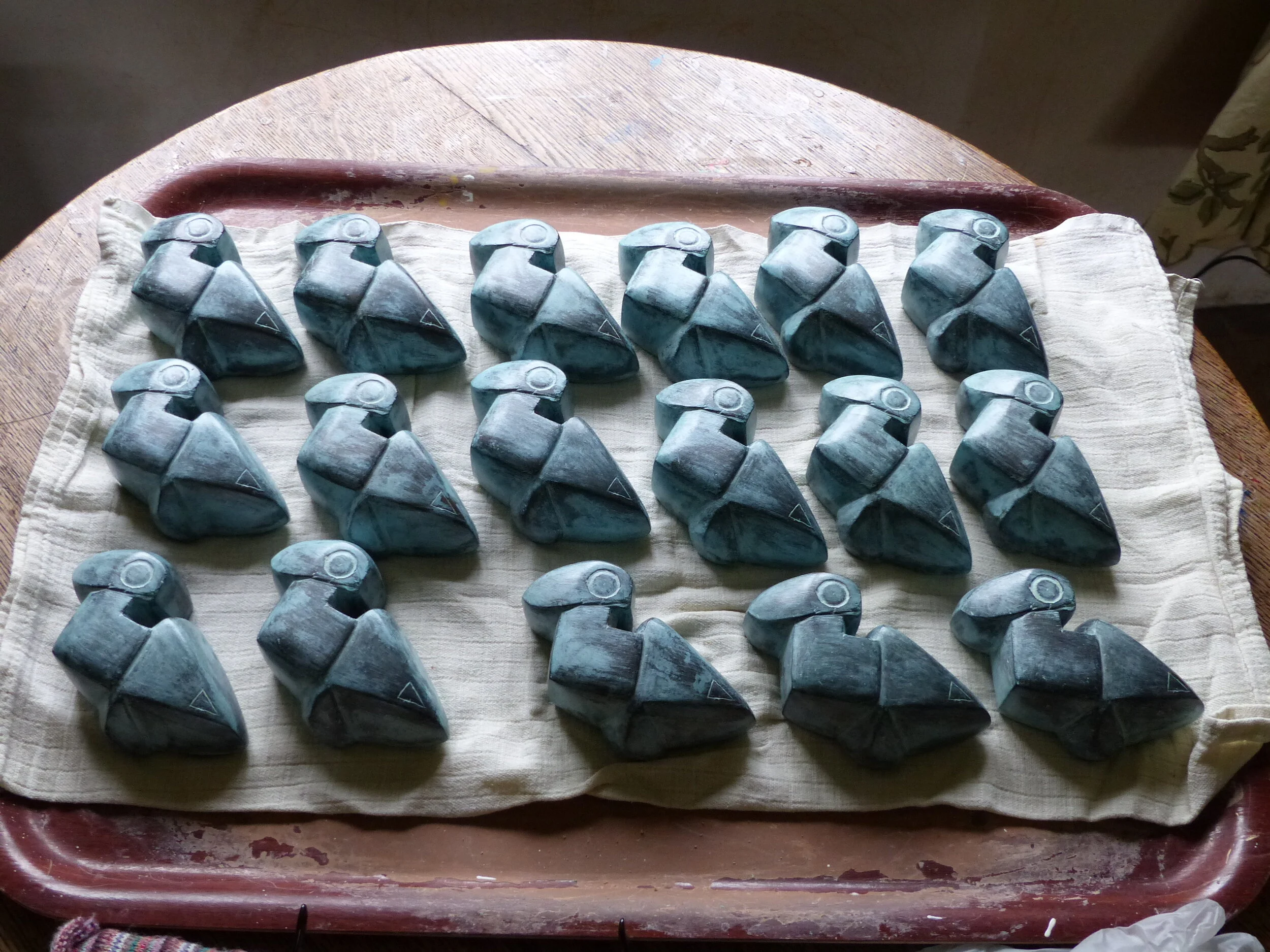 moulded Henri Gaudier Brzeska replicas of Duck in progress