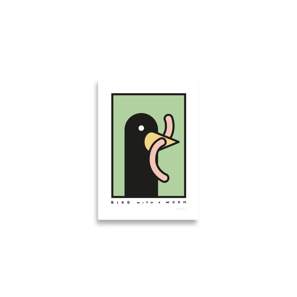 Bird With A Worm Print