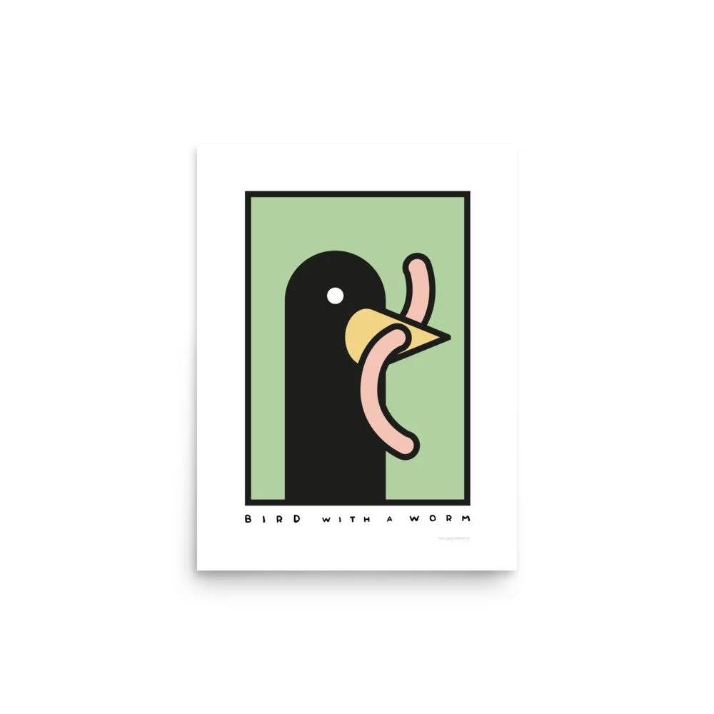 Bird With A Worm Print