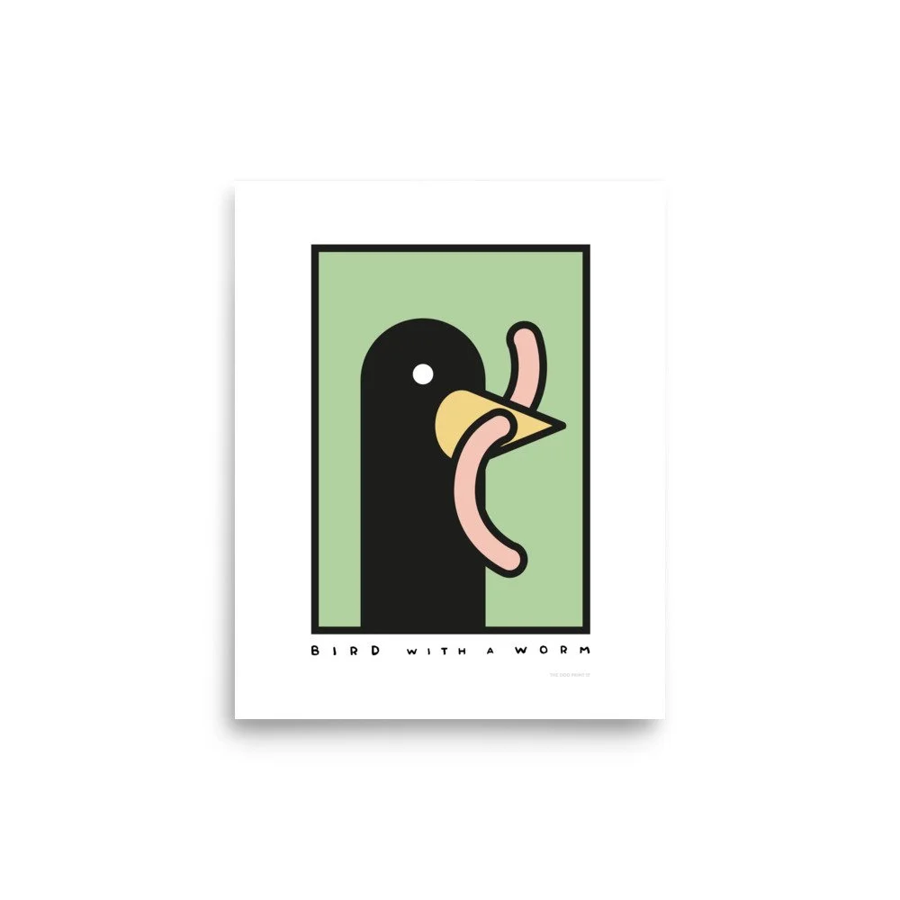 Bird With A Worm Print