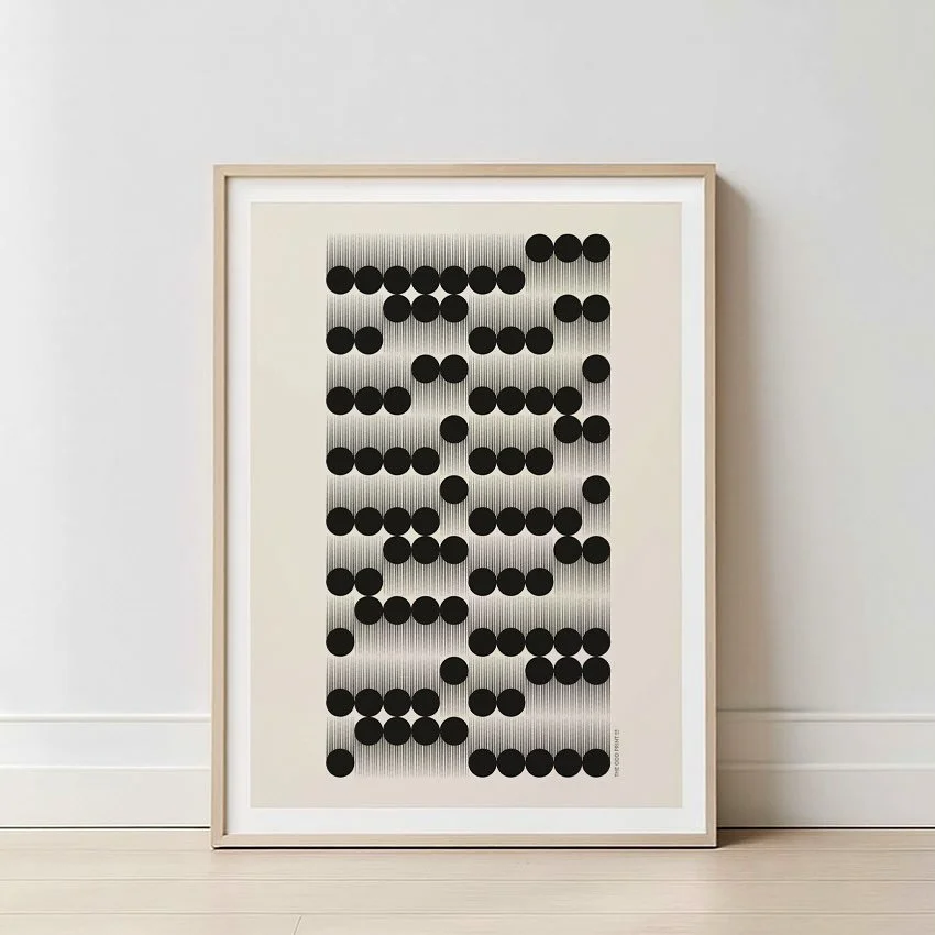 New drop: Knock Once A minimalist print series where every pattern hides a secret message.
 Because art should make you look twice.

#TheOddPrintCo #HiddenDots #ModernArtPrints #SecretMessageArt #MinimalistHomeDecor #graphicdesignart