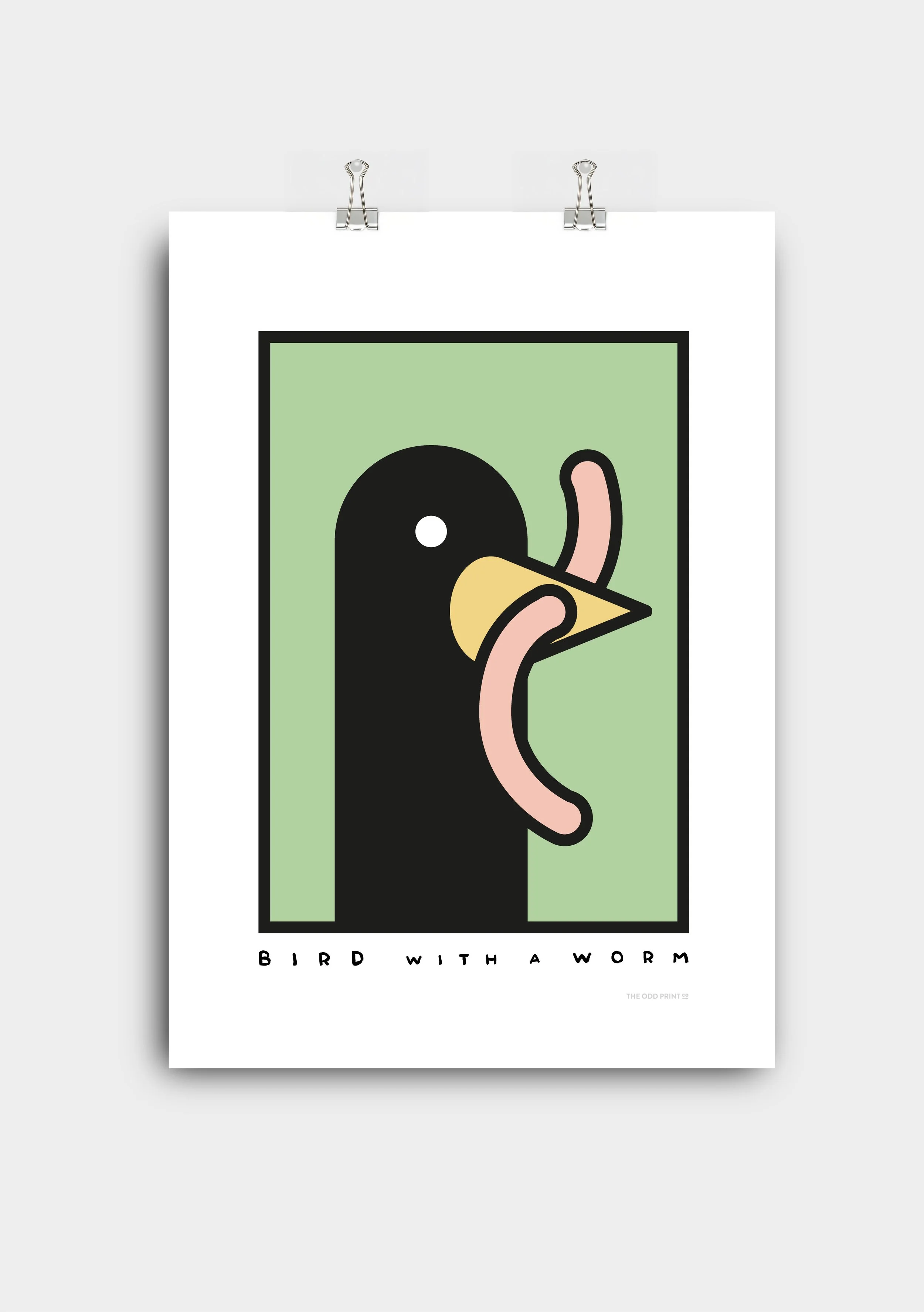 Bird With A Worm Print