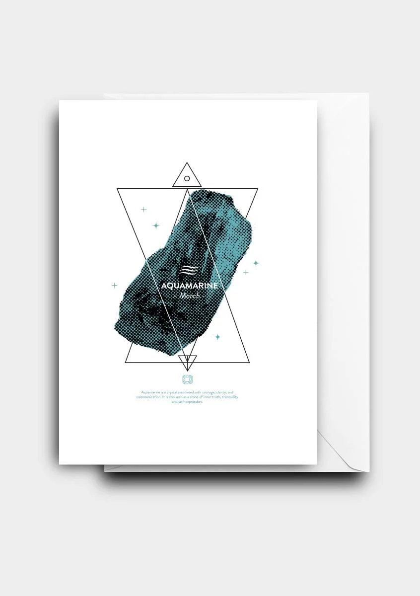 March | Birth Stones Greeting card