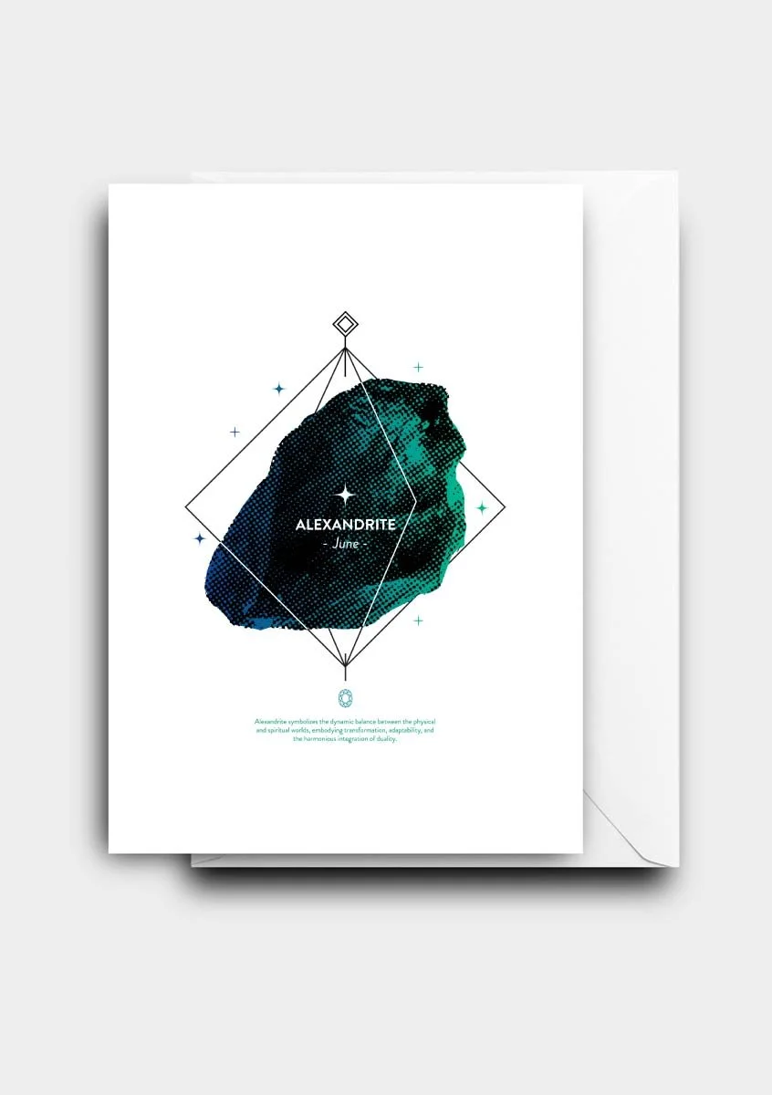 June | Birth Stones Greeting card