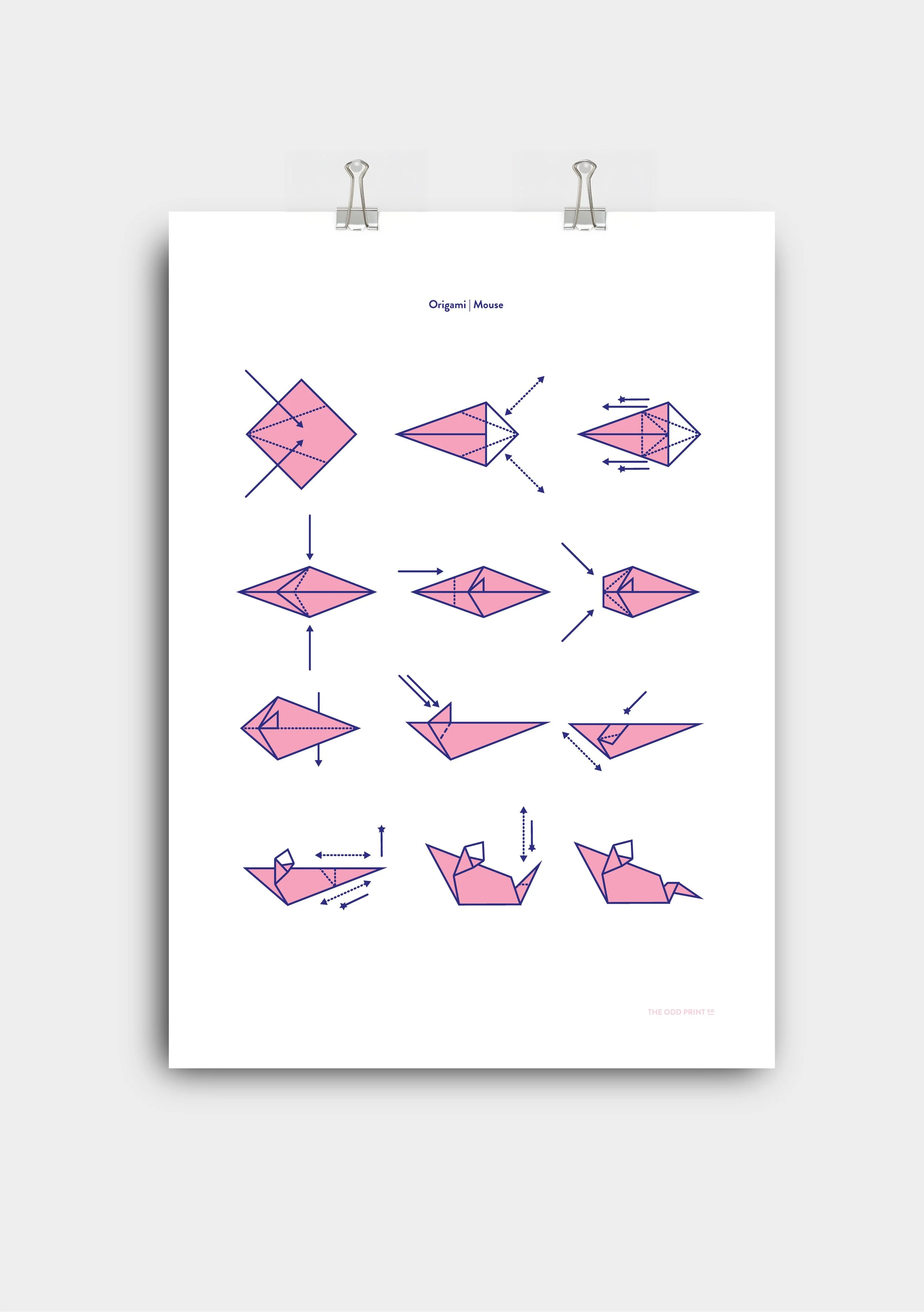 Origami Mouse Print