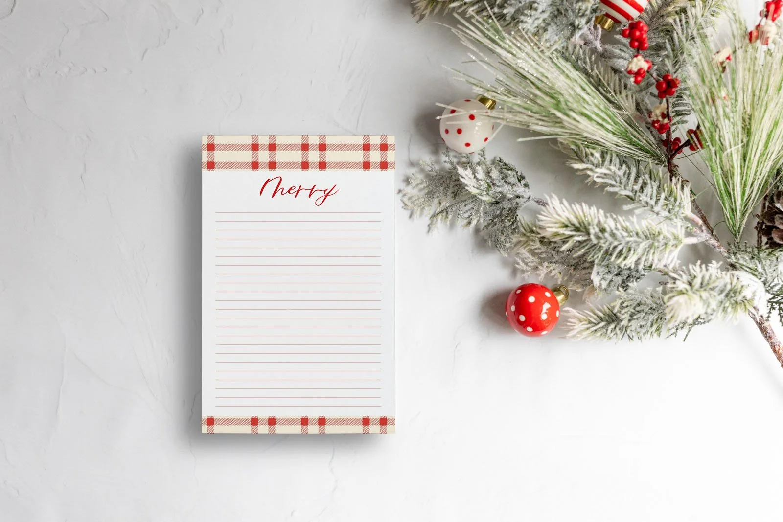 Merry Plaid Notepad