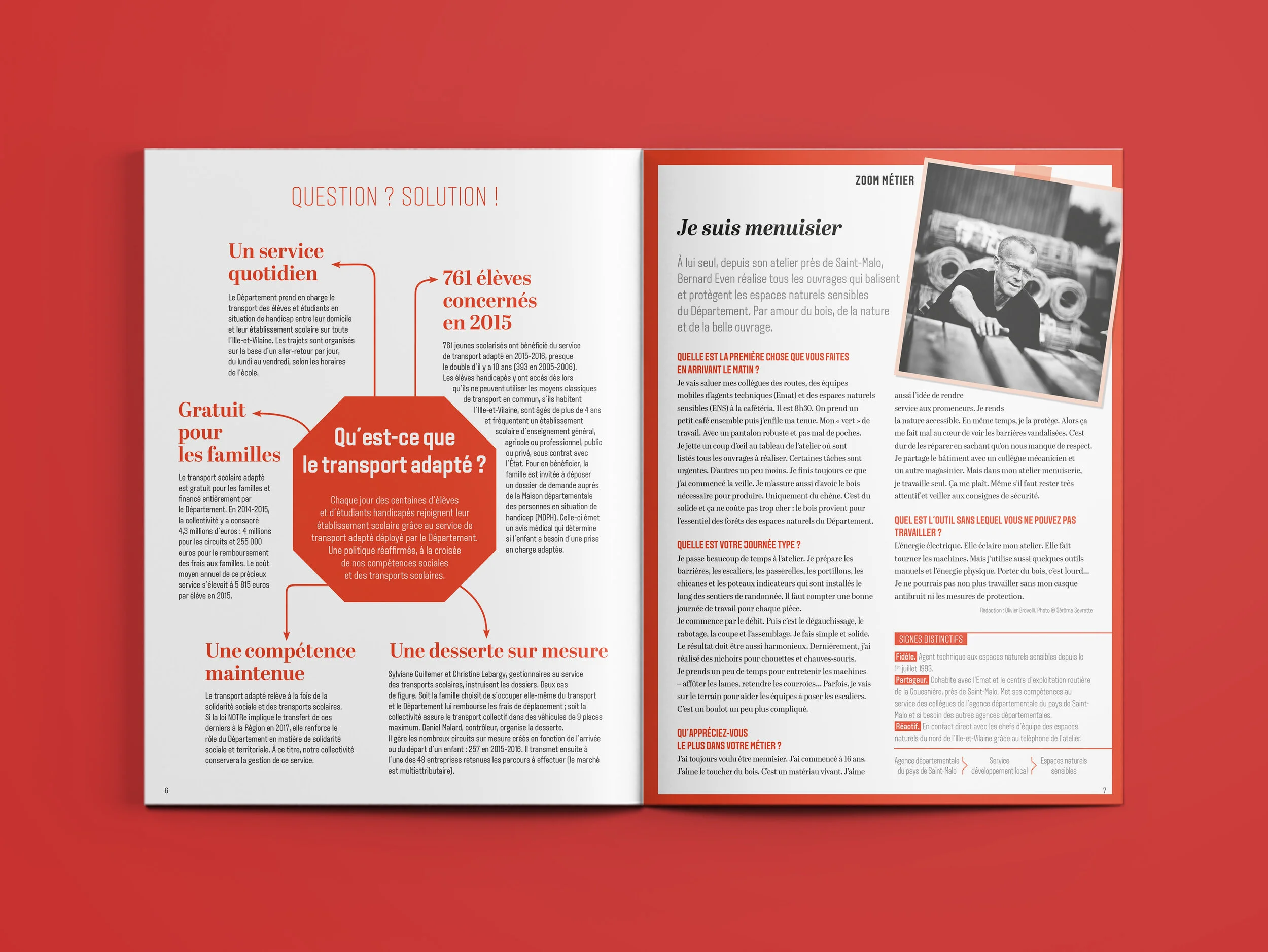 La ligne éditoriale avec des rubriques récurrentes, est très structurée ce qui se répercute sur la maquette qui l’est également.