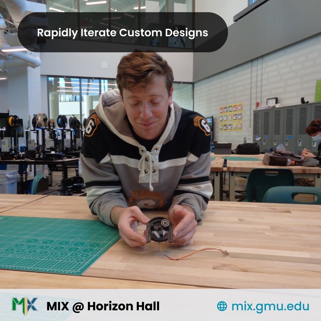 Ross prototyped this pump for a beverage dispenser. The MIX's offers an environment that supports rapid prototyping and manufacturing for iterative engineering perfect for Ross's pump design and the rest of his project. #makerspace #madeinthemix #gmu