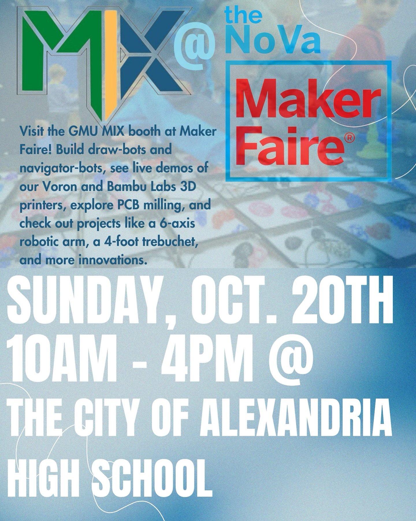 On October 20th, the MIX will be an exhibitor at the @nova_labs Makerfaire event. This will be a collective gathering of fascinating makers from this area where your very own MIX team will be participating in. We&rsquo;ll have activities, resources, 