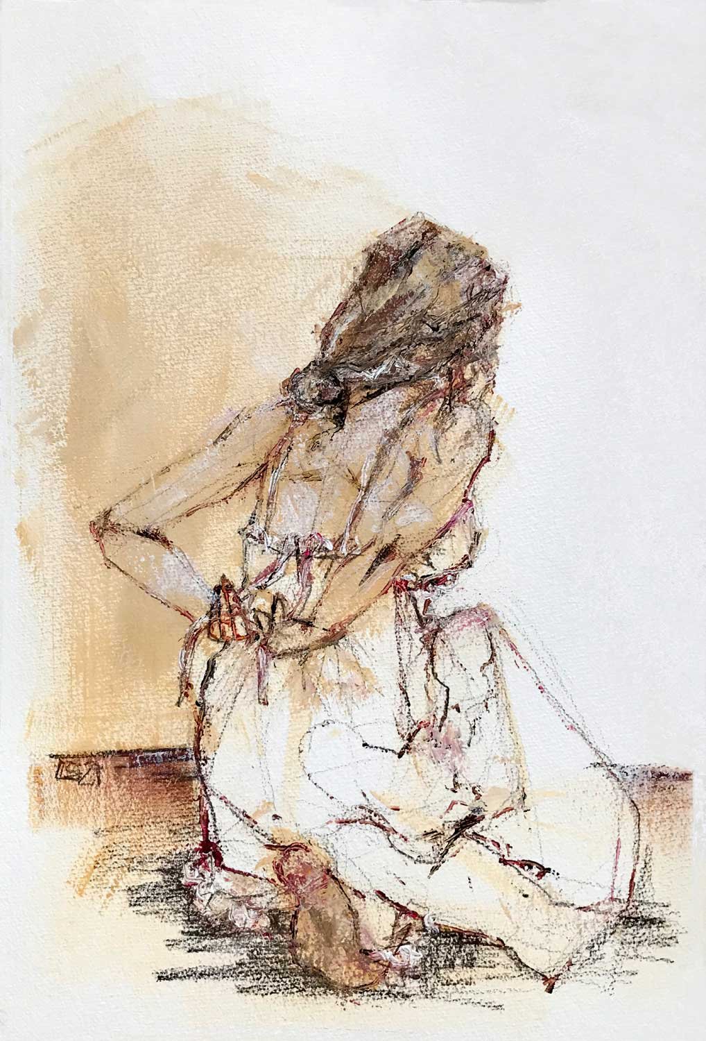 Woman Tying Nightdress