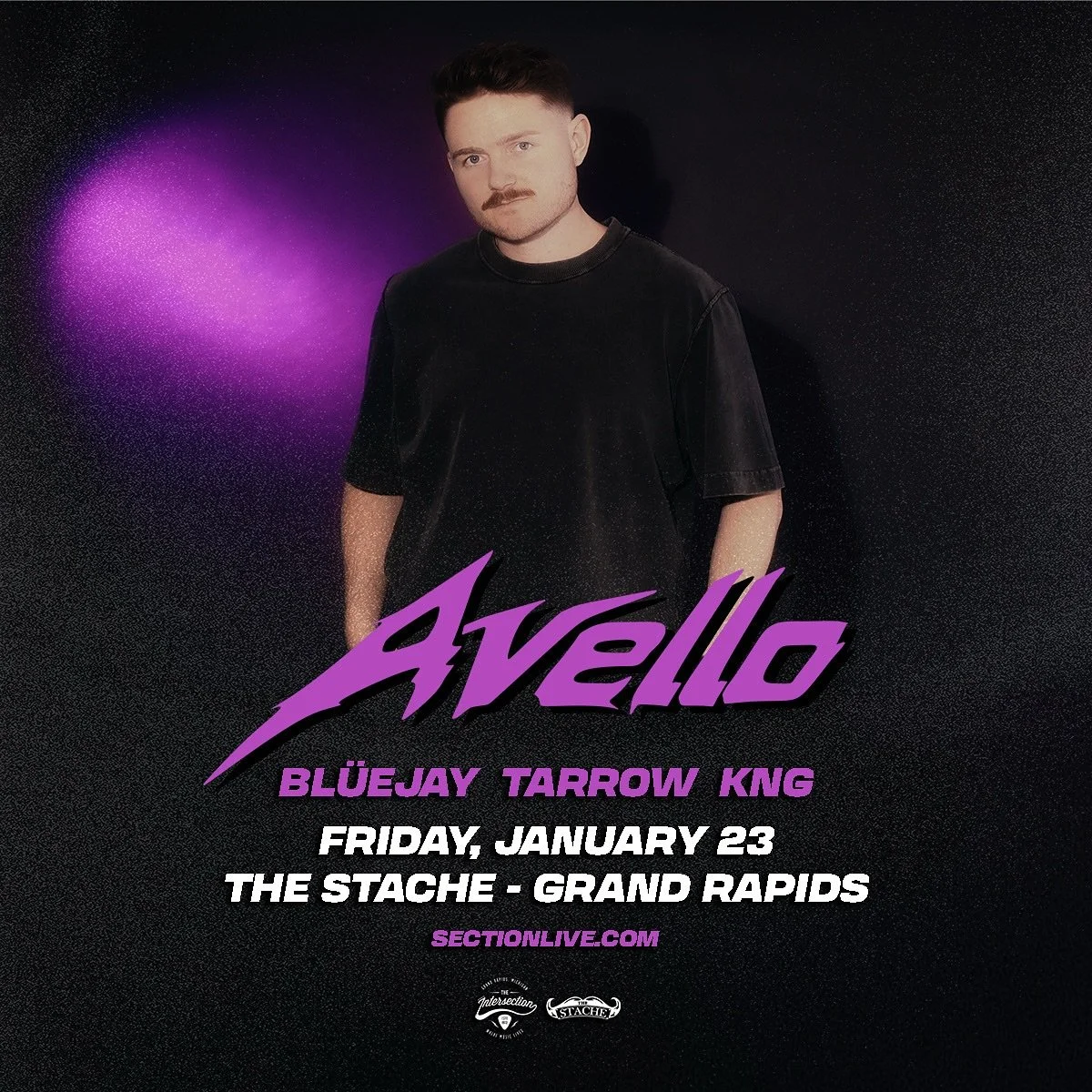 SUPPORTING @avello.music IN GRAND RAPIDS to kick off next year!!

Soo so stoked for this show and can&rsquo;t wait to rip with the homies @bluejaydubs @tarrow_official 🔥🔥

Direct ticket link in my bio on sale this Thursday 10/24 10:00am ET 🎫