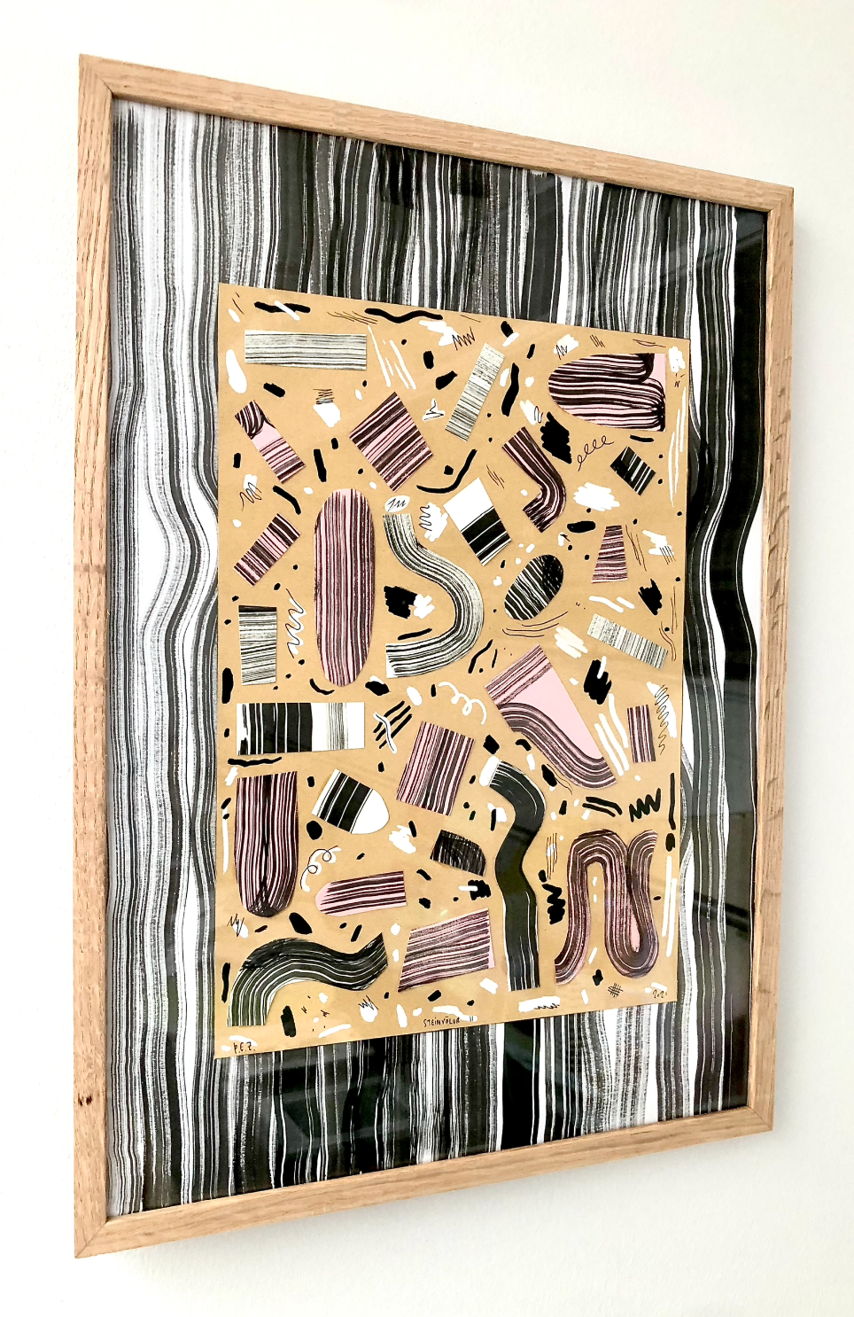 Pebbles II - 

2021,

30cm x 40cm,

Ink, pen and collage on paper - 

55.000kr