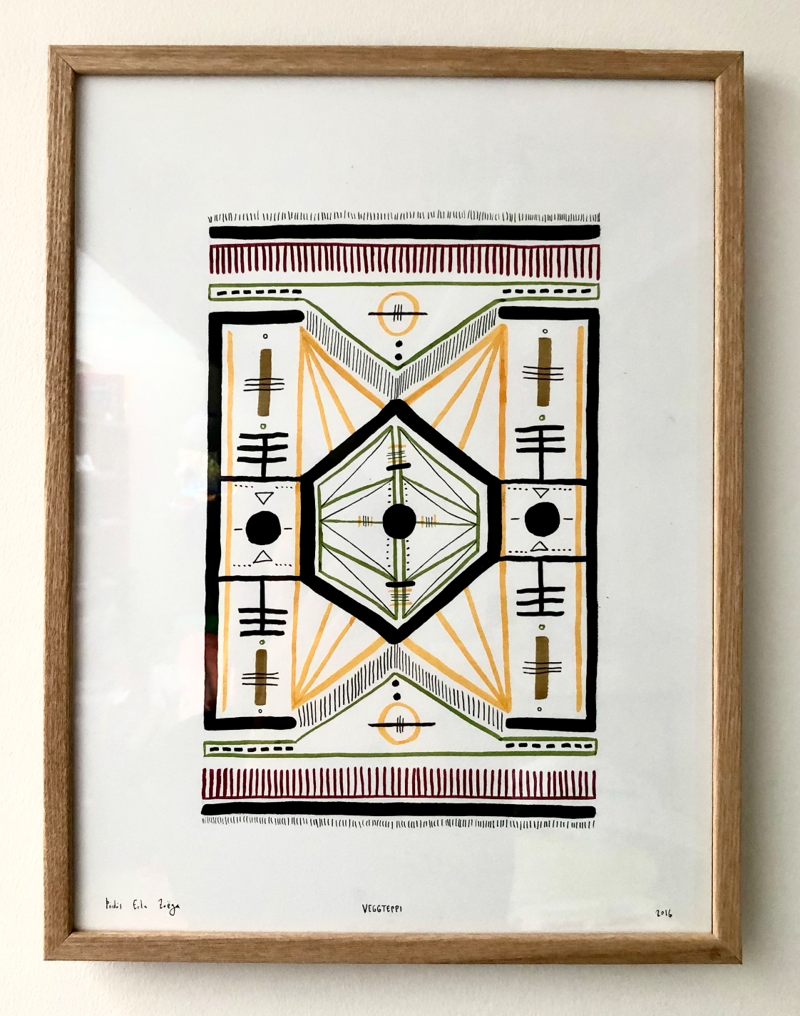 Veggteppi - 

2016,

30cm x 40cm,

Ink and pen on paper - 

55.000kr