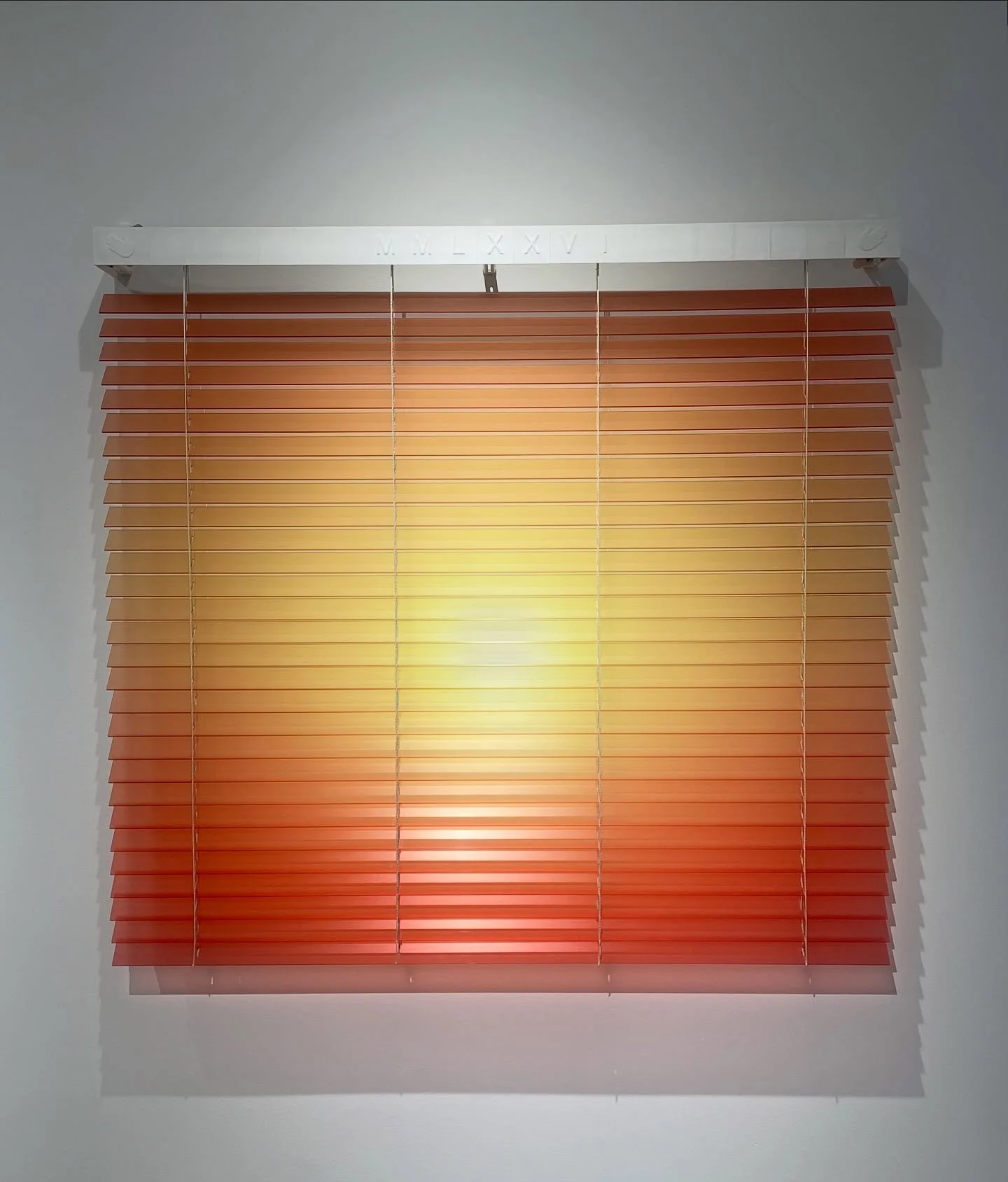 Forecast: MMLXXVI
Dimensions: 1410mm x 1330mm x 50mm
Material: Acrylic glass, venetian blinds, UV print,&nbsp;3D printed tiles

Part of Domestic Sci-fi @bergcontemporary 

#contemporaryart #future #myndlist #art #blinds