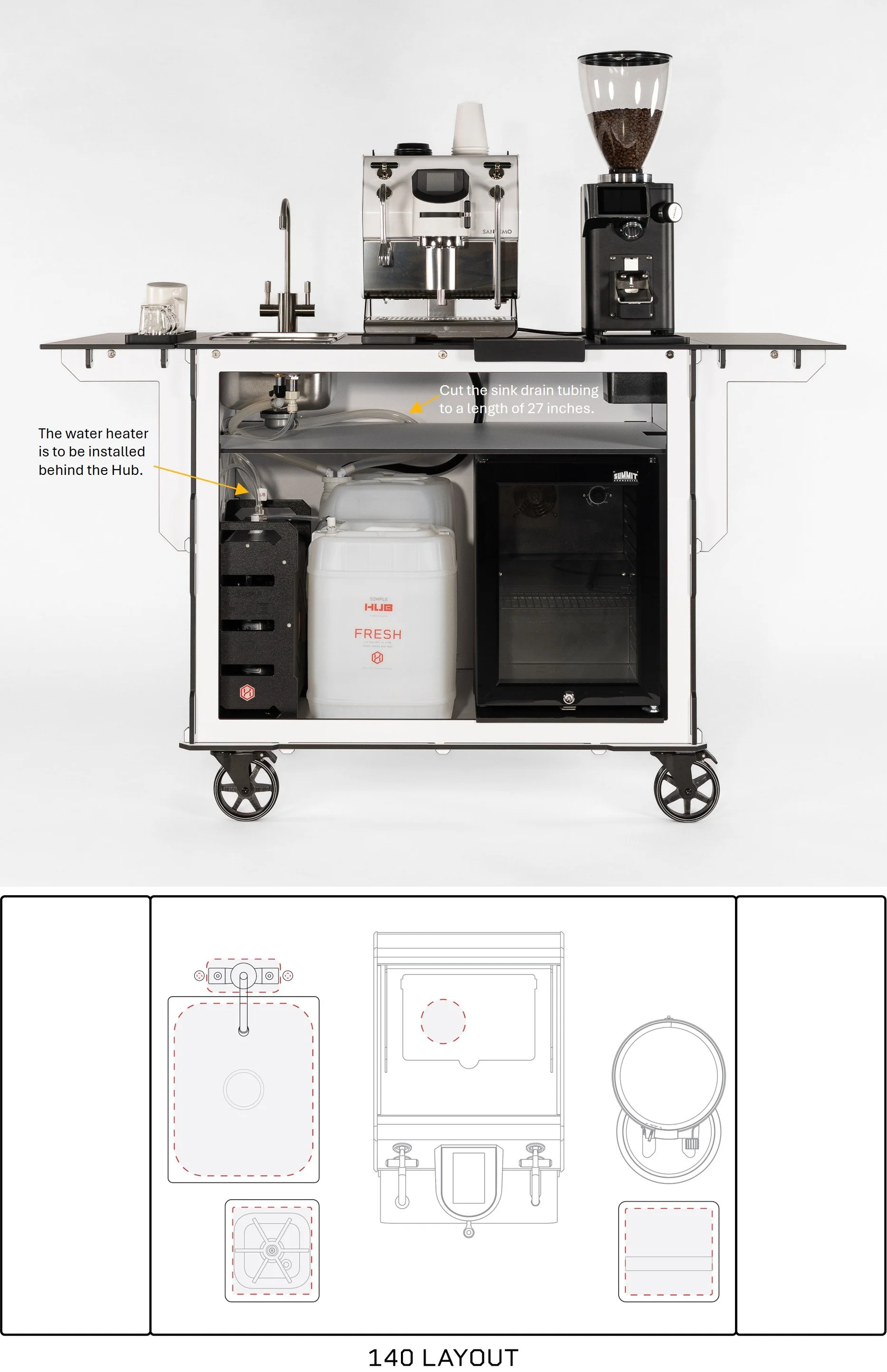 140 Coffee Cart Layout and Setup Guide.
