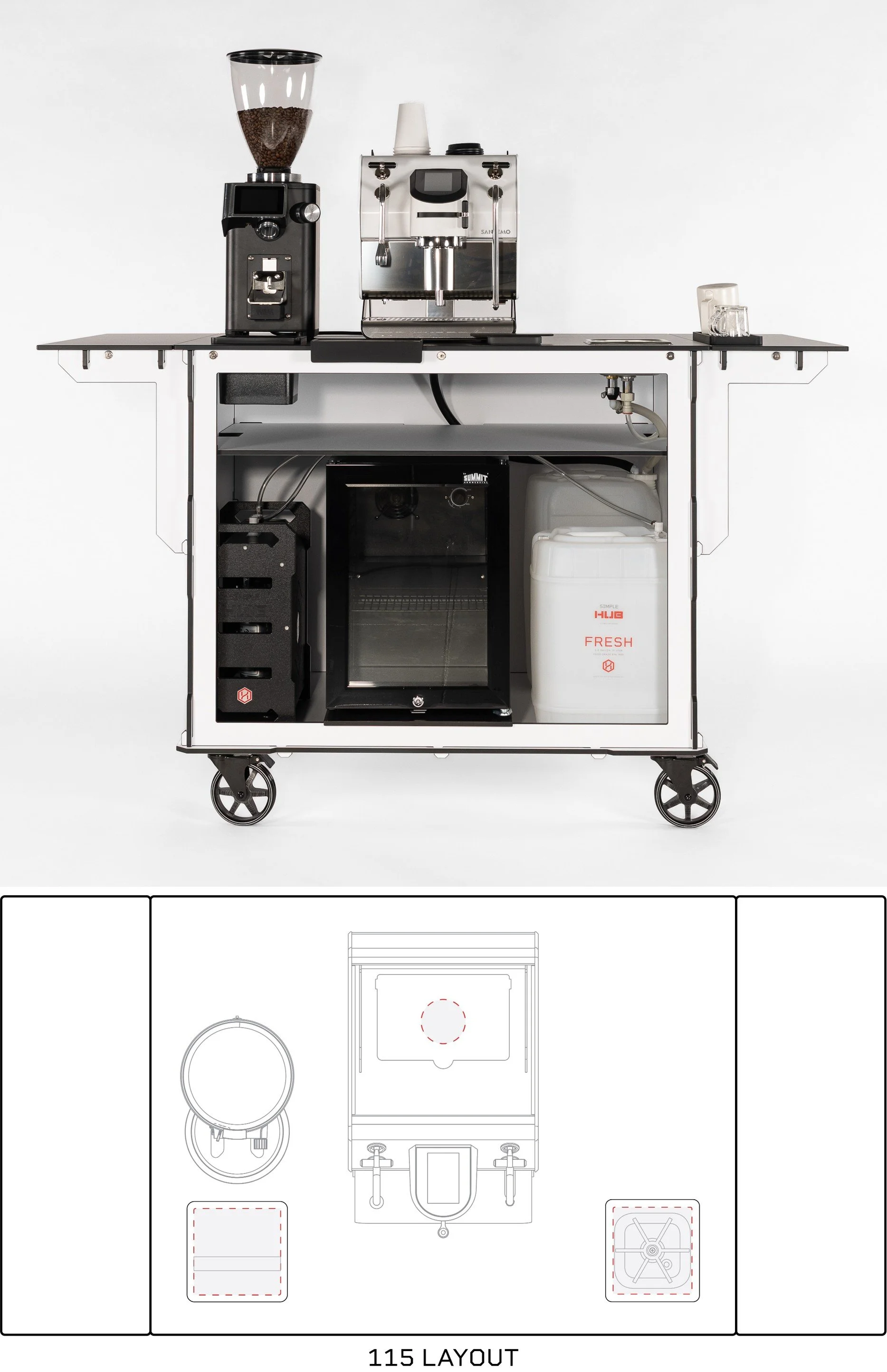115 Coffee Cart Layout and Setup Guide.