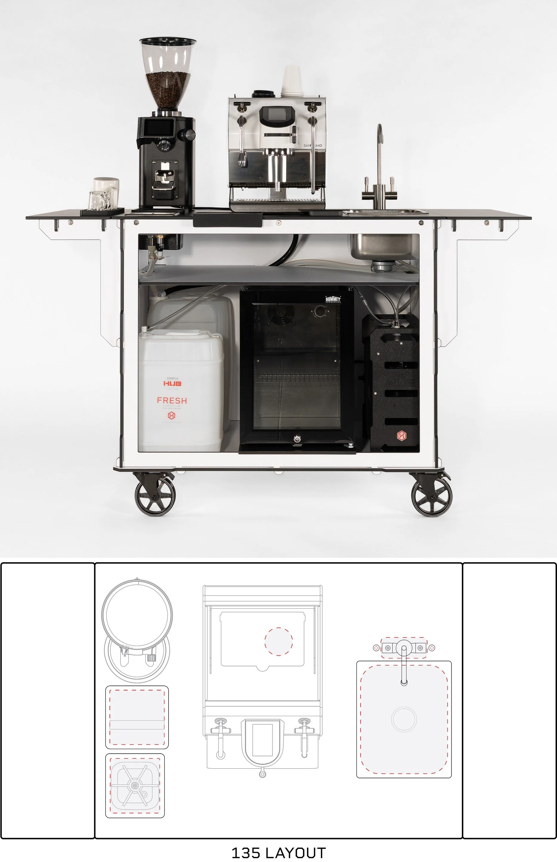 135 Coffee Cart Layout and Setup Guide.