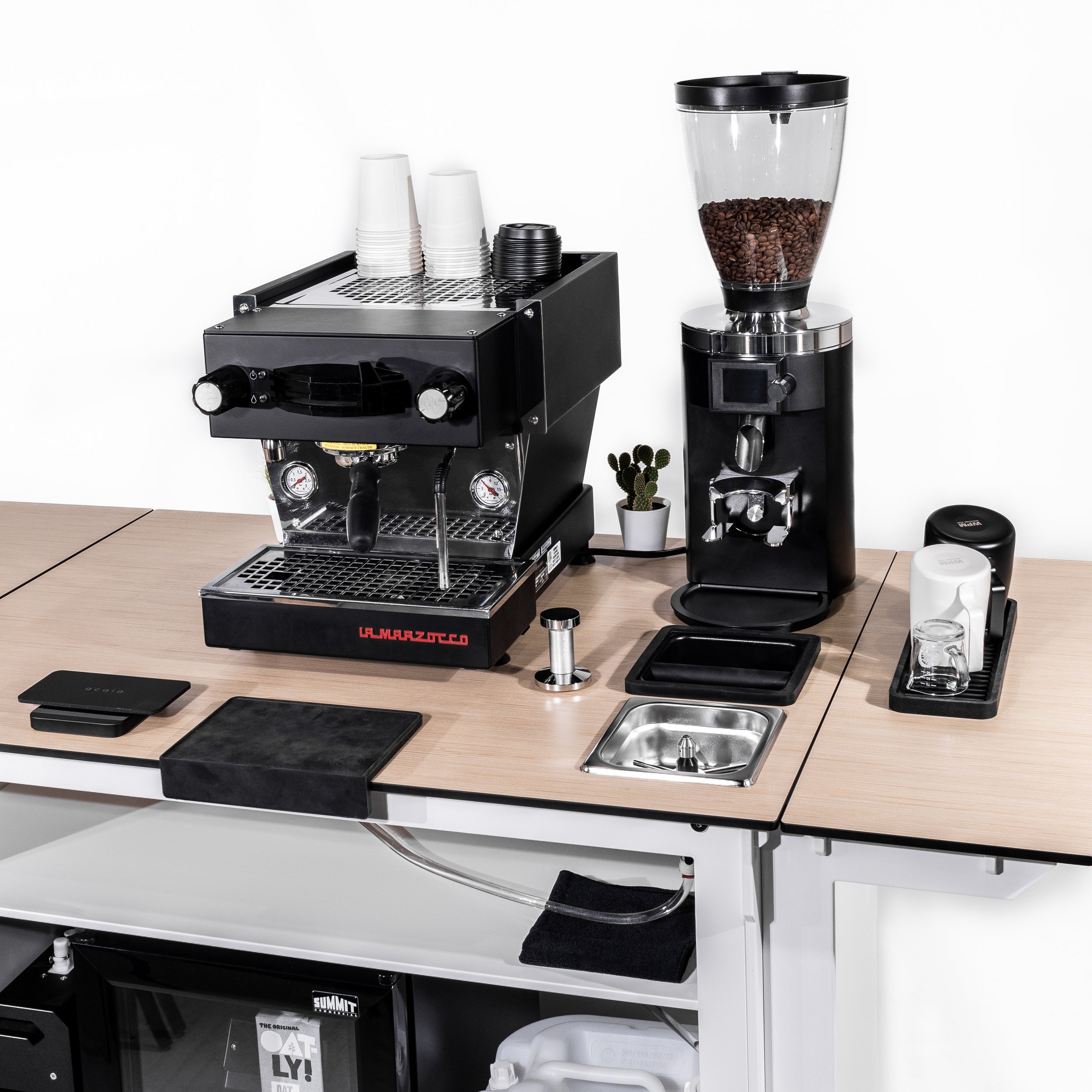 Back view of coffee cart