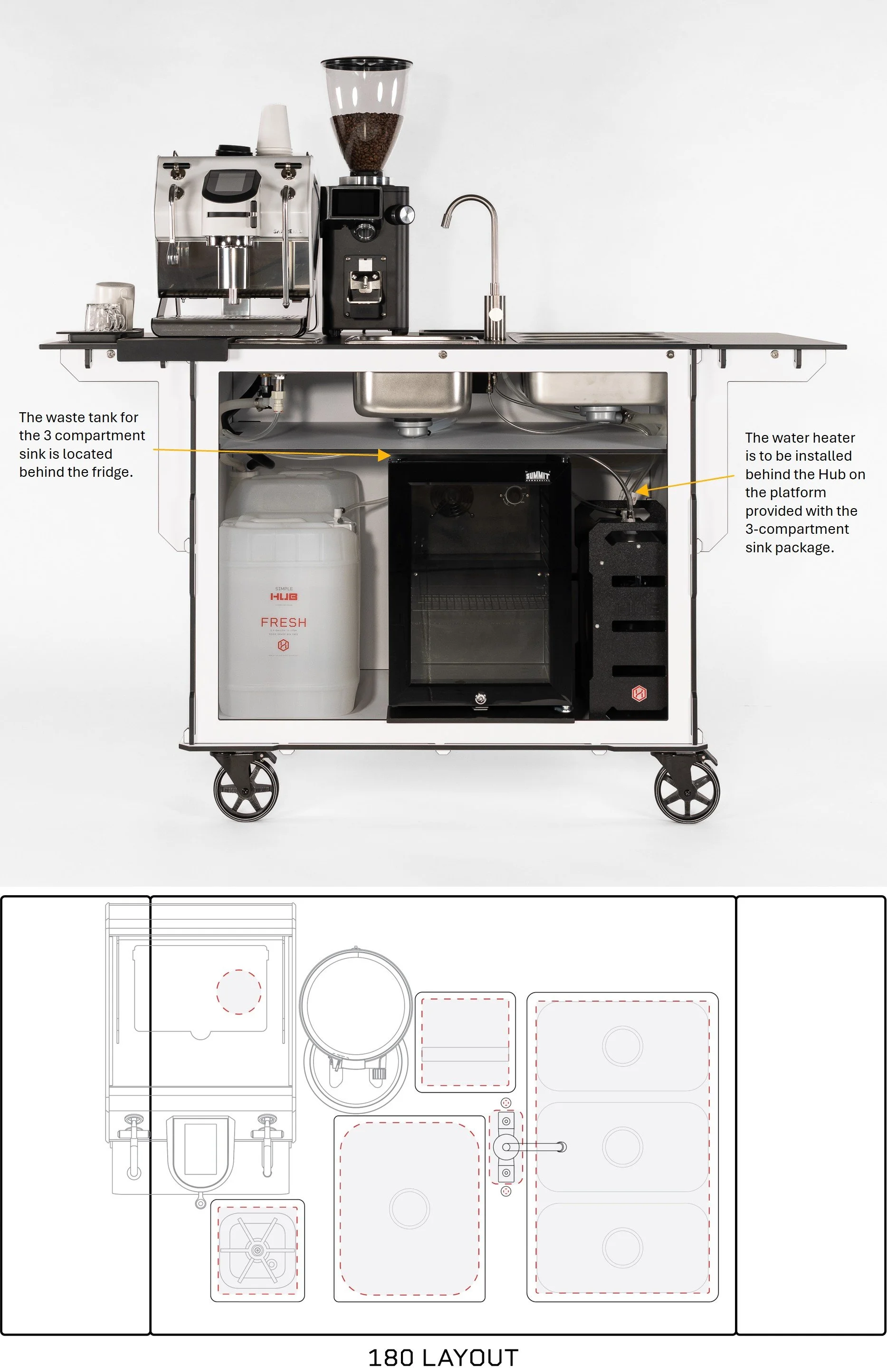 180 Coffee Cart Layout and Setup Guide.
