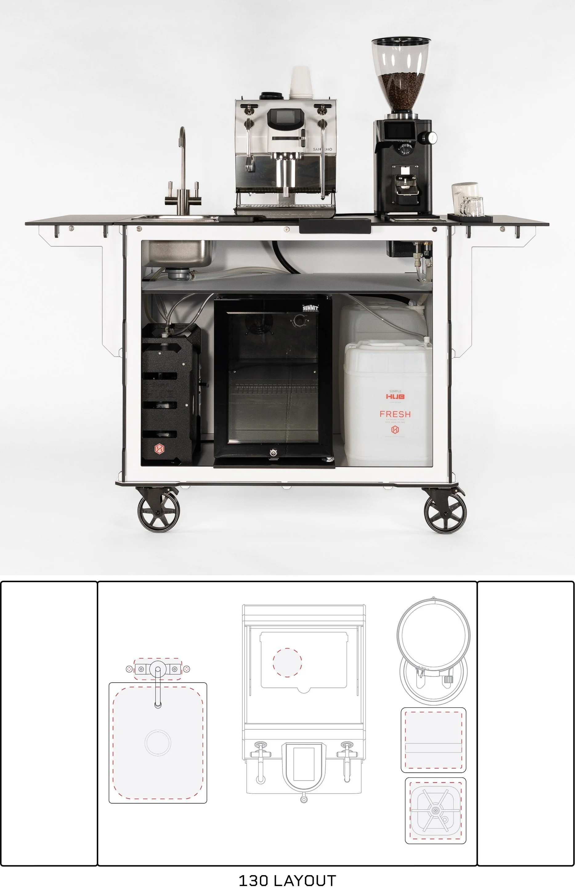 130 Coffee Cart Layout and Setup Guide.