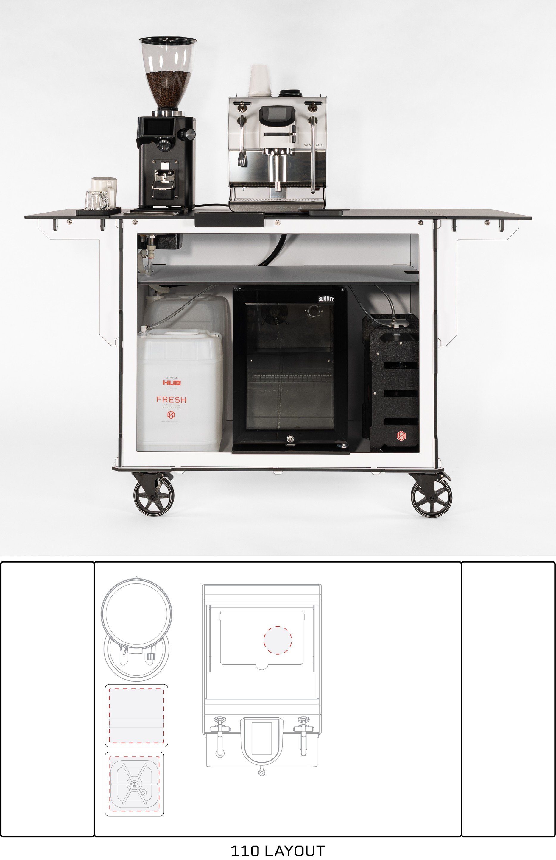 110 Coffee Cart Layout and Setup Guide.