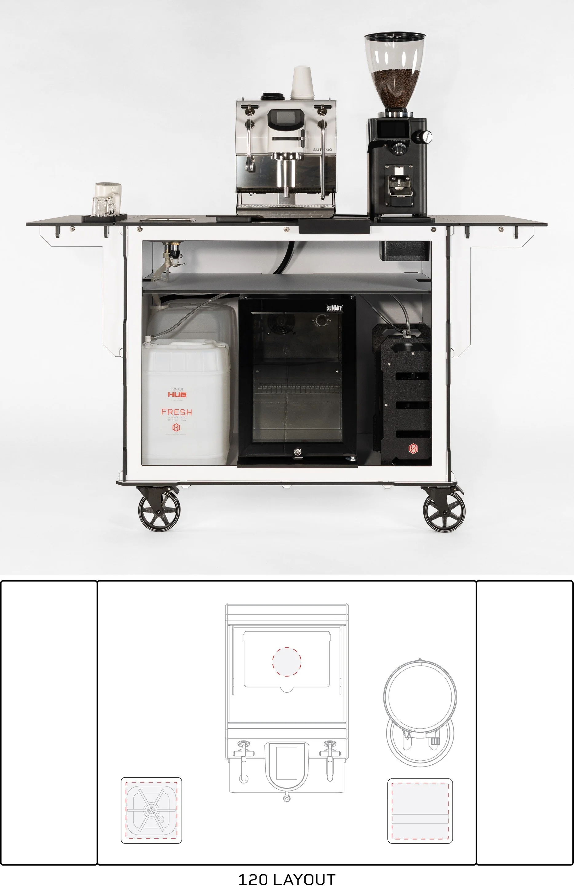 120 Coffee Cart Layout and Setup Guide.