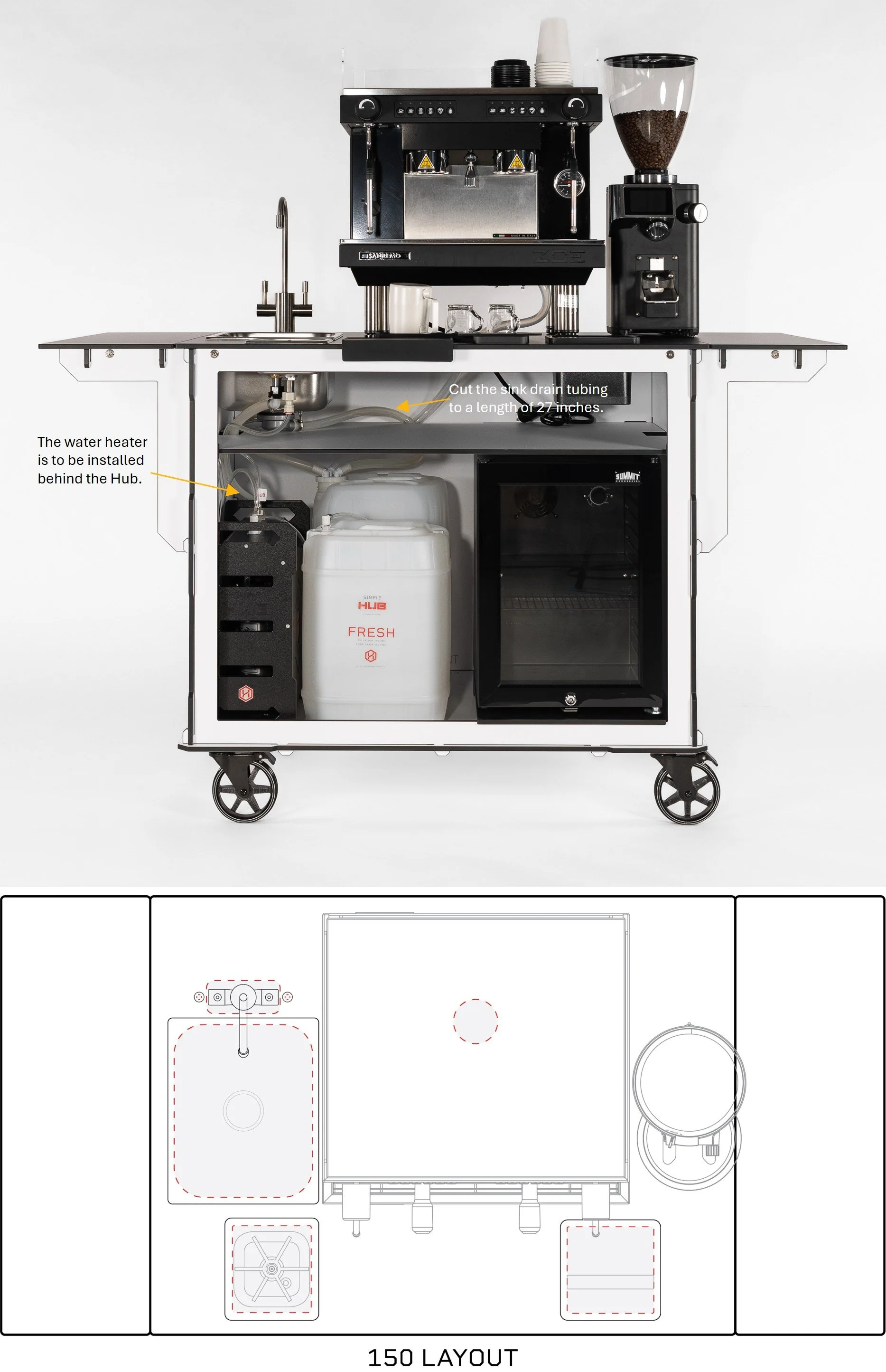 150 Coffee Cart Layout and Setup Guide.