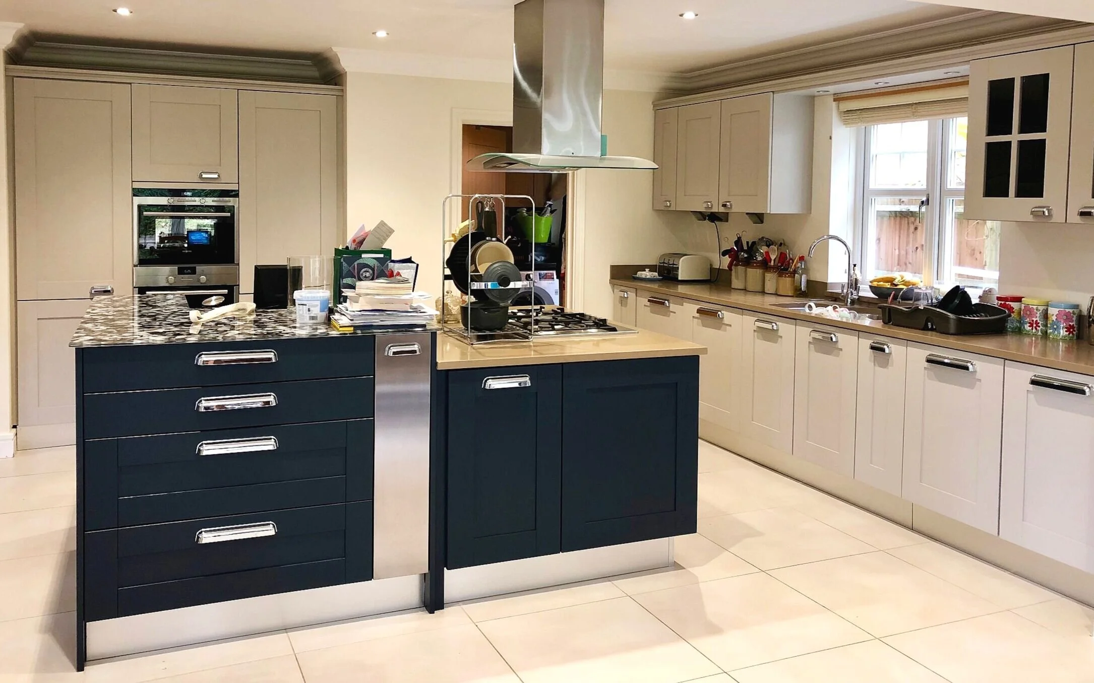 Rejuvenated older kitchen painted by hand in Camberley, Surrey