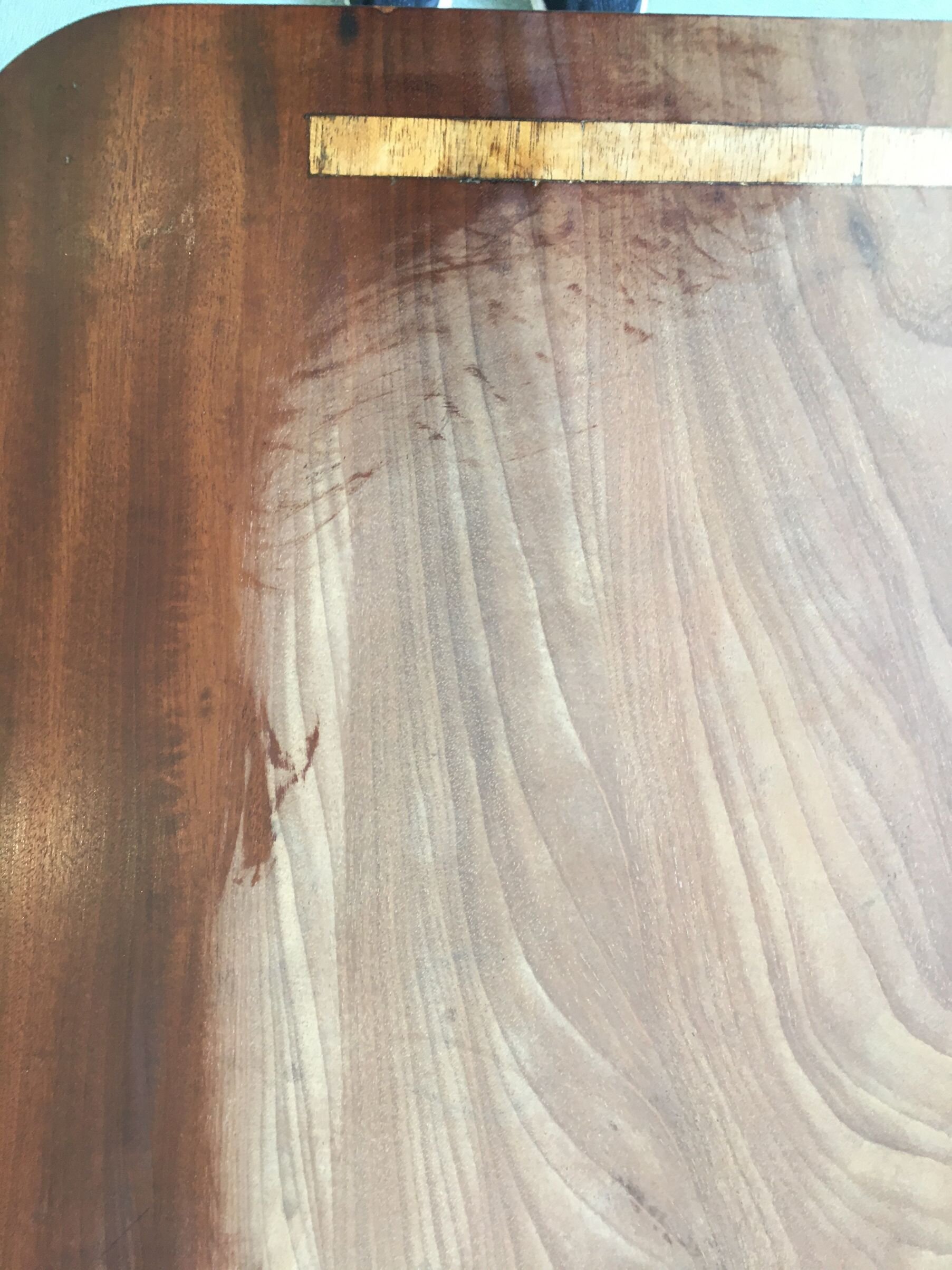 8d dressing table top in the process of being oiled by Osmo clear matt oil.jpg