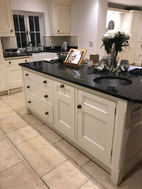 Kitchen island unit before painting by hand
