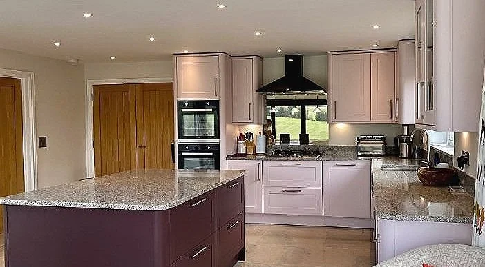 Completed hand-painted kitchen in Farnham