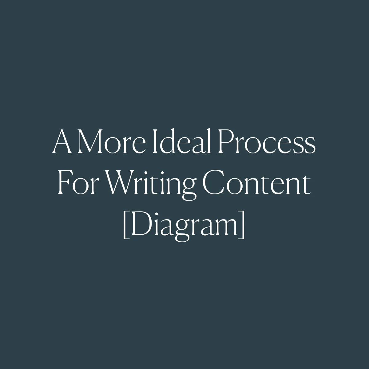 A More Ideal Process For Writing Content [Diagram]