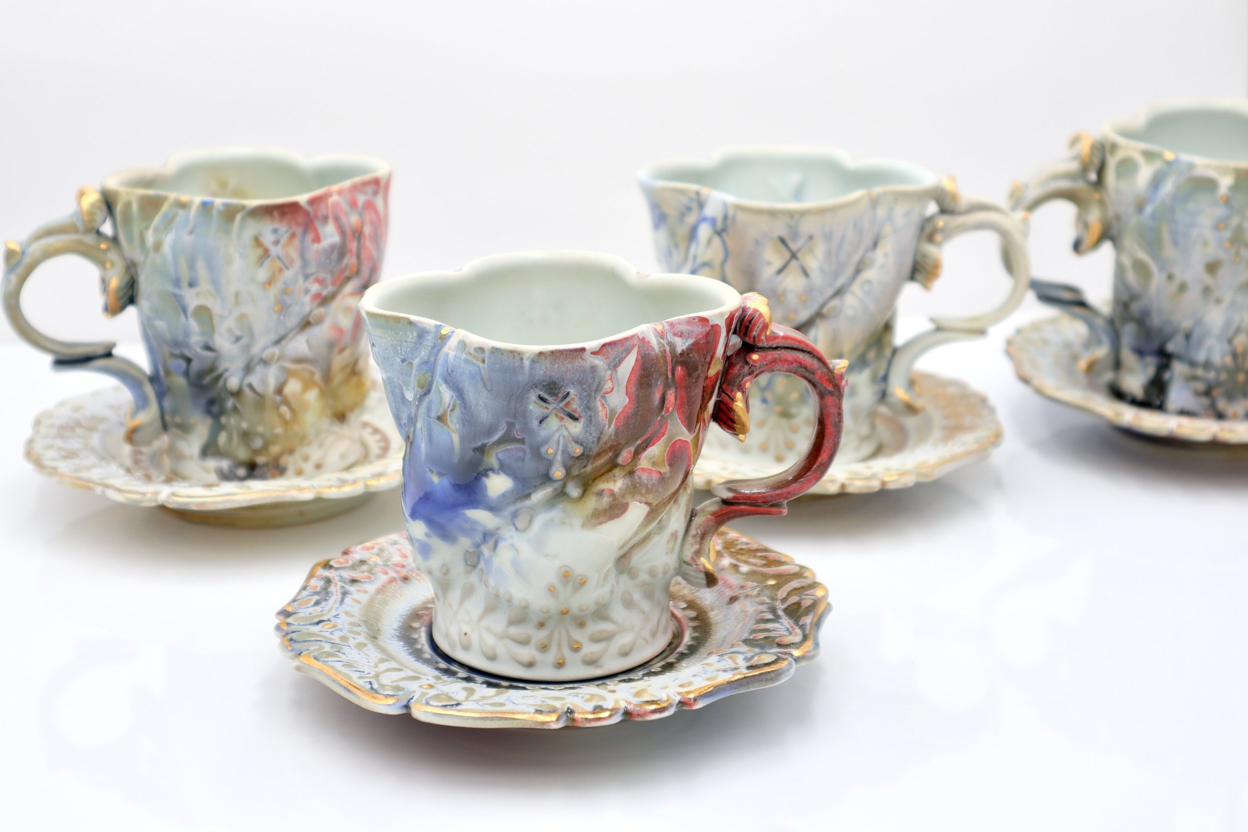  Ceramic tea cups by Mike Stumbras