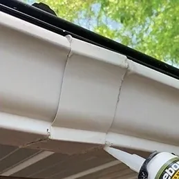 Sectional or seamed gutters affect gutter pitch and cause potential for leaks