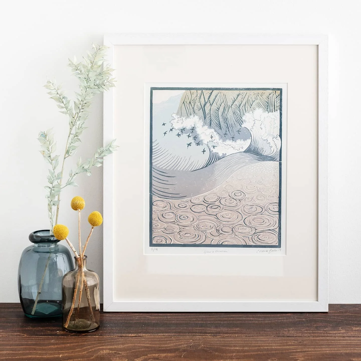 We are pleased to introduce you to Charlotte Baxter..

Charlotte is an artist and printmaker based in Llangwyryfon. Charlotte works primarily with lino and woodcut and is drawn to the natural world, exploring its rhythms and cycles in her work, as we