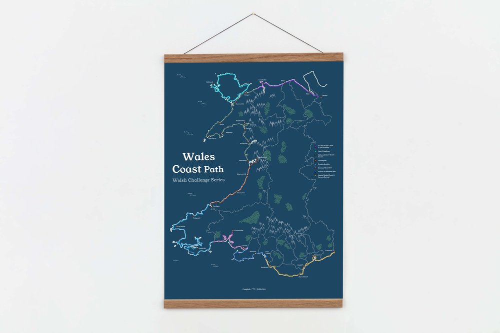 Distance Chart Welsh Offa’s Dyke National Trail A3 Print - Detailed Map of Historic Long ...