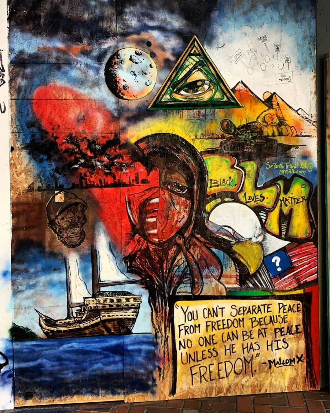 &quot;You can't separate peace from freedom because no one can be at peace unless he has his freedom.&quot; - Malcom X

⚡Powerful artwork captured in downtown Portland by a friend.

#freedom #malcomx #streetart #portland #peace #blacklivesmatter #bet