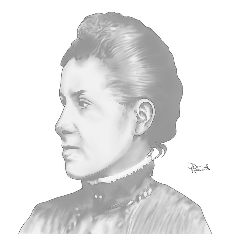  Depiction of Mary Church Terrell, based on a photograph published in 1900 while she was president of the National Association of Colored Women (NACW).  Illustrated by Daniel J. Middleton . 