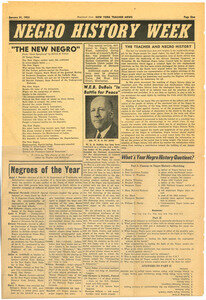  A 1953 Negro History Week supplement from New York Teacher News. Image courtesy the University of Massachusetts Amherst Libraries. 