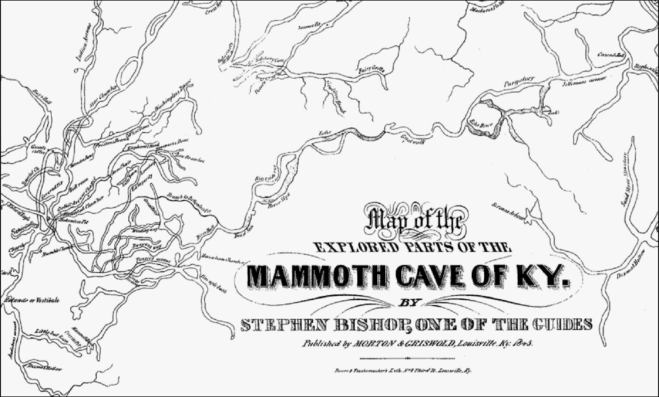  Mammoth Cave map drawn by Stephen Bishop. Image courtesy of the Cave Research Foundation. 