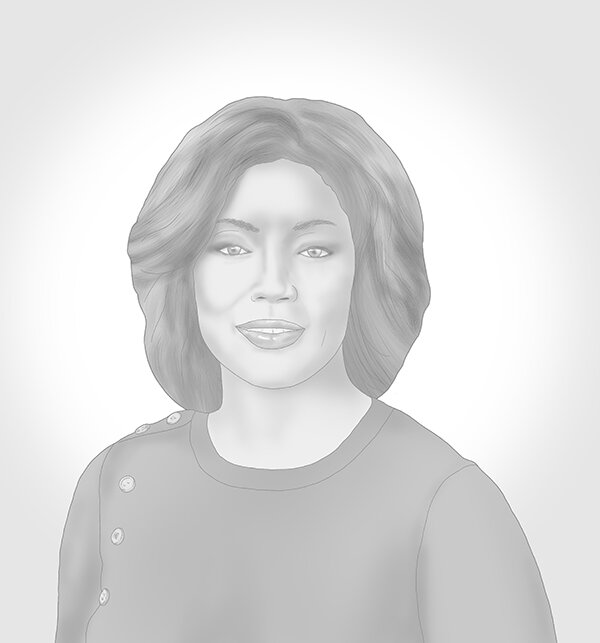  Company portrait of Rashida Jones.  Illustrated by Daniel J. Middleton . 