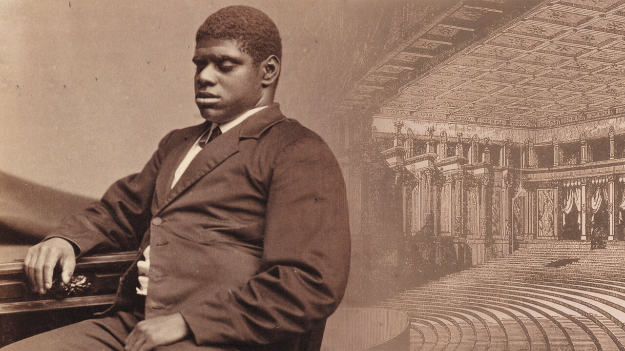 Thomas “Blind Tom” Wiggins seated at his piano. Photo courtesy of Wikimedia Commons