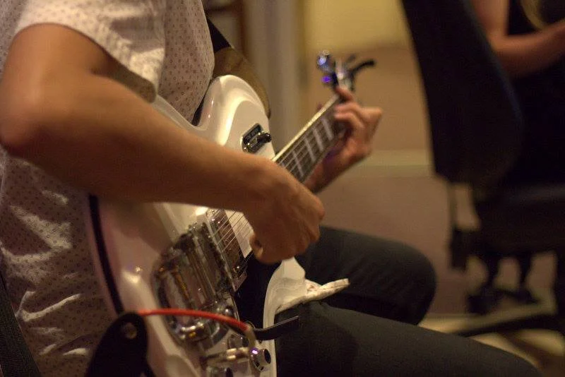 My brother Warren recording electric guitar