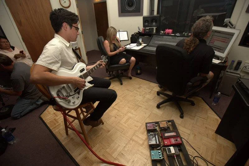 my brother Warren recording guitar