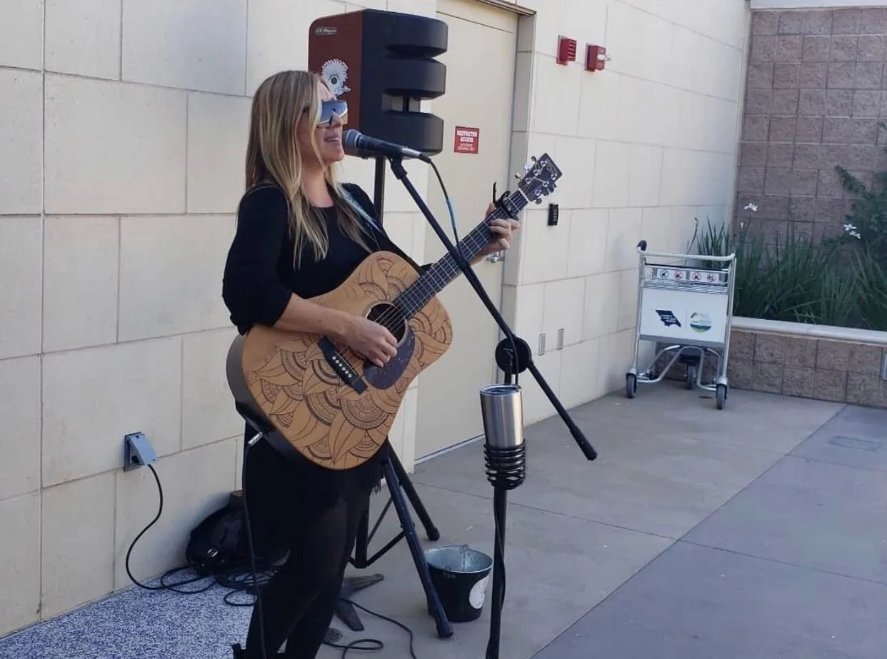 Singing at the Slo airport, Fall 2019
