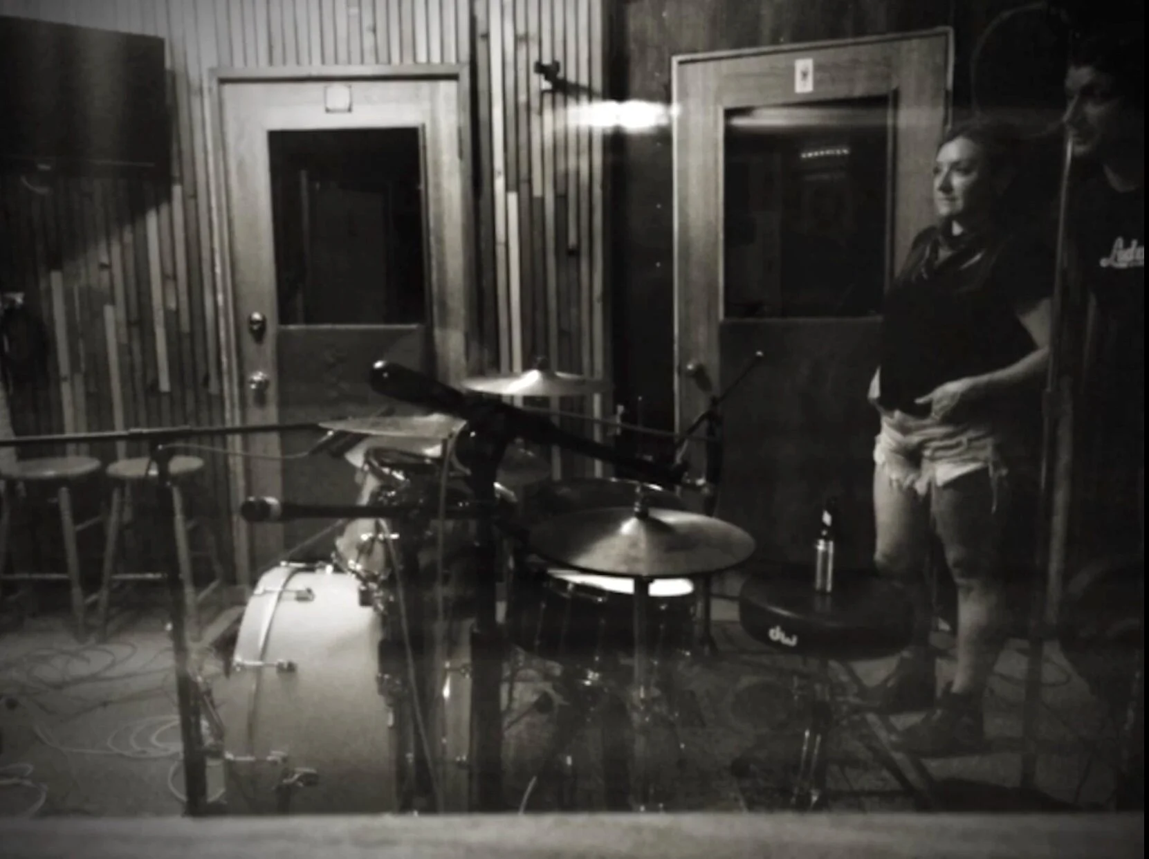 Recording drums and bass, August 2020