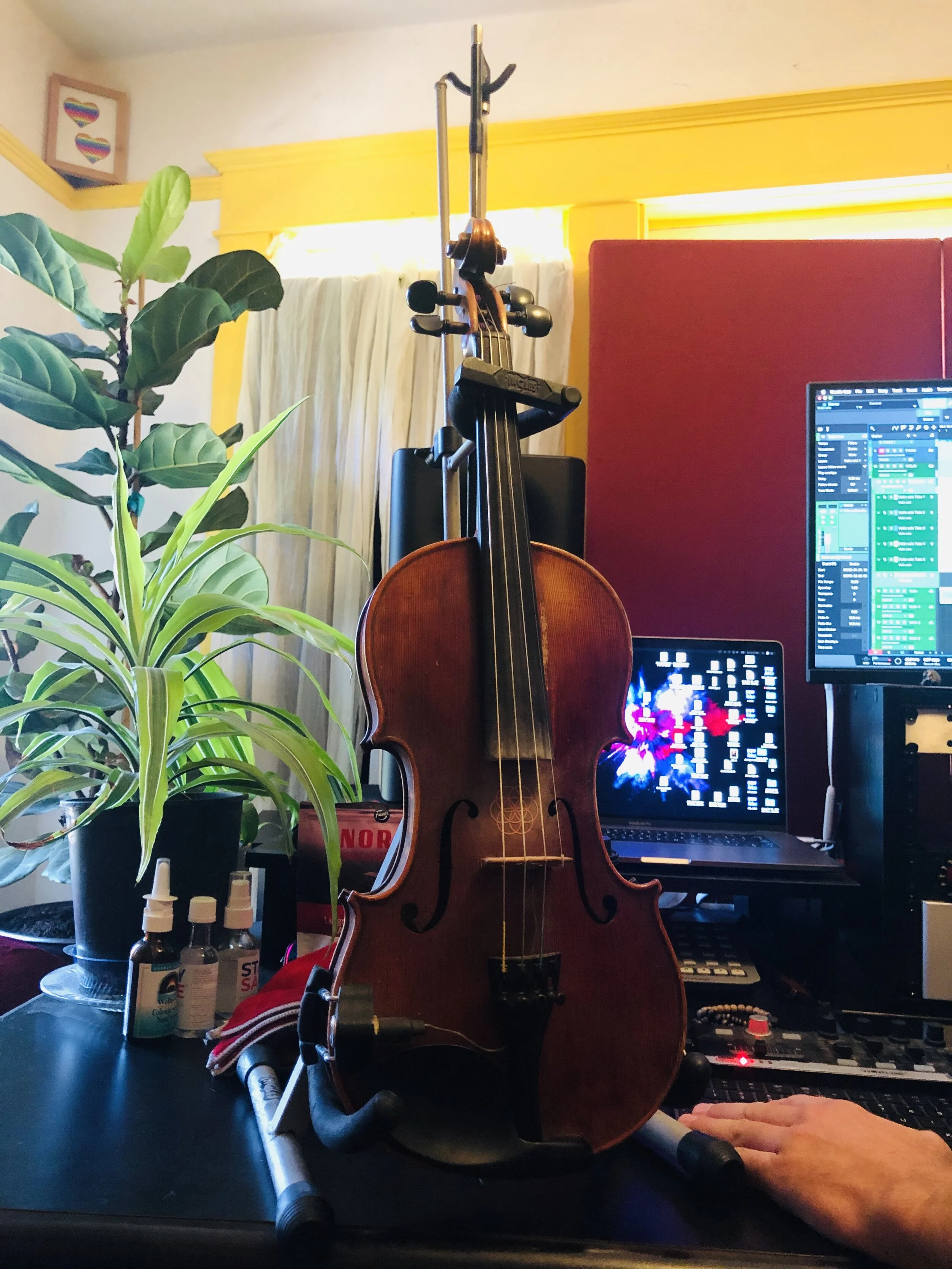 Recording violin, August 2020